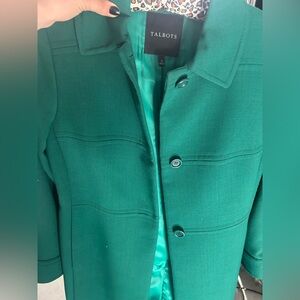 Talbots Green Women's Blazer Jacket and Dress Set